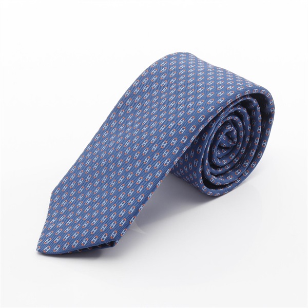 HERMES Ocean H Tie Silk Blue Orange Used mens