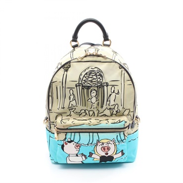 DOLCE & GABBANA Rucksack Backpack Nylon leather Multicolor Black Used Women