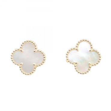 Van Cleef & Arpels Vintage Alhambra Pierced earrings 18KYG Gold Mother of pearl
