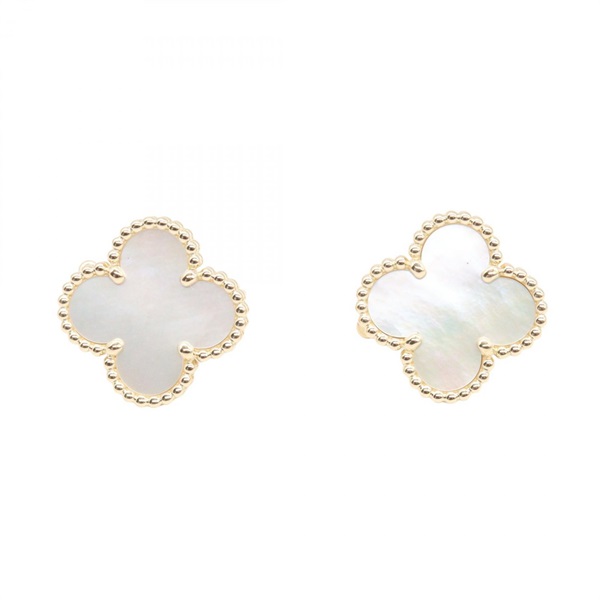 Van Cleef & Arpels Vintage Alhambra Pierced earrings 18KYG Gold Mother of pearl