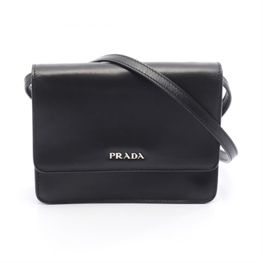 PRADA mini Shoulder crossbody hand Bag lambskin leather Black Used Women