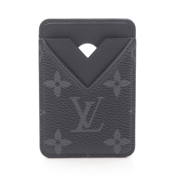 LOUIS VUITTON Porte Cartes Magnet Card Case M12602 Monogram Eclipse black used