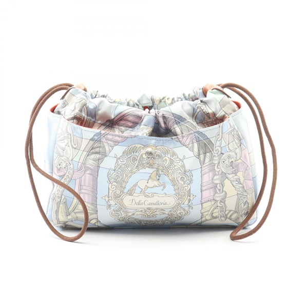 HERMES Fourbi 20 Bag in Bag Pouch purse K silk Barenia leather SHW