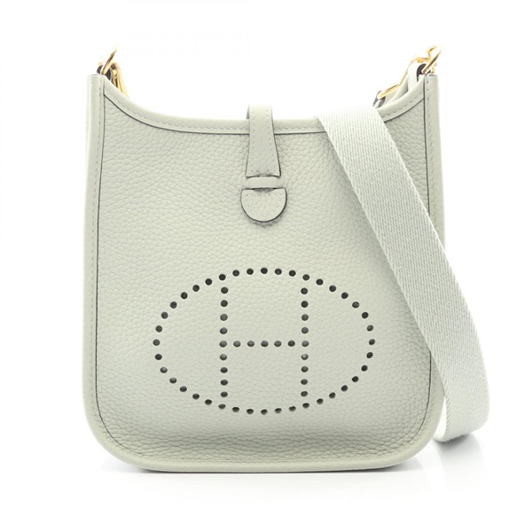 HERMES Evelyne TPM Shoulder crossbody Bag B Taurillon Clemence Gris neve GHW