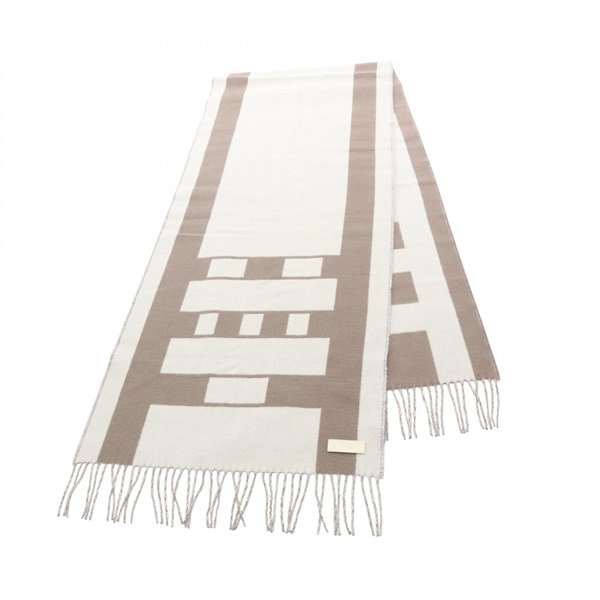 HERMES Concours Ivoire Puce Scarf echarpe wrap H2591585 cashmere Gray White