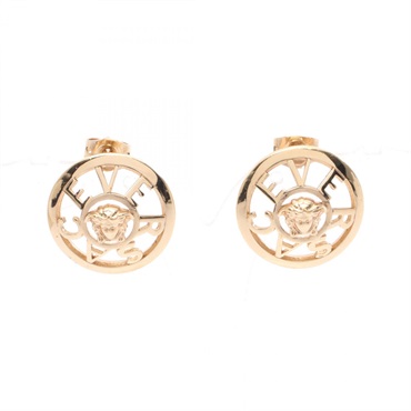 VERSACE medusa logo Pierced earrings Gold Plated Used