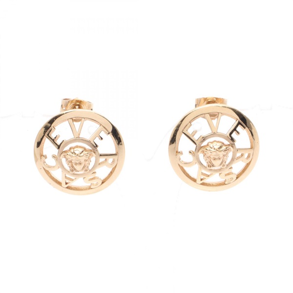 VERSACE medusa logo Pierced earrings Gold Plated Used