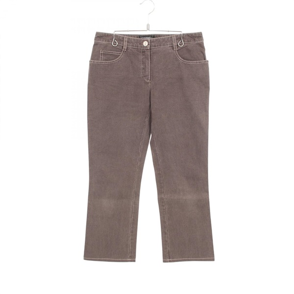 CHANEL Denim pants cotton Brown Used Women size 38