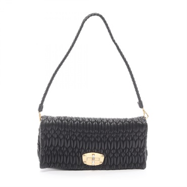Miu Miu Shoulder Handbag 5BD233 leather Black GHW Used Women