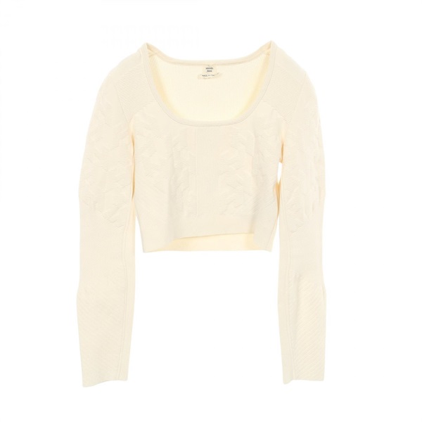 HERMES H pattern knit 5E2623D1V2 Viscose White #36 Used Women