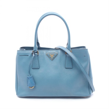 PRADA SAFFIANO LUX Galleria 2Way Shoulder Tote Bag BN1786 leather Blue Used