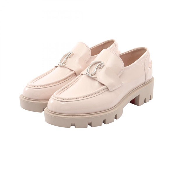 Christian Louboutin CL Moc Lug loafers #37.5 shoes Patent leather Pink Used