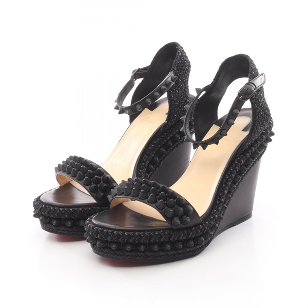 Christian Louboutin MADMONICA Sandals leather Black #37 Used Women