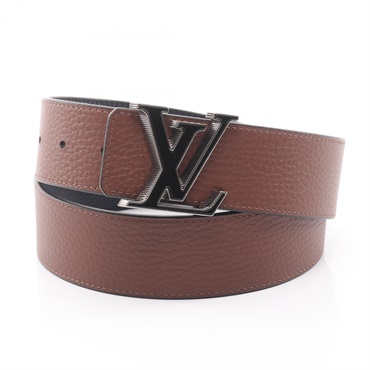LOUIS VUITTON Ceinture LV Tilt Reverse Belt M0027 leather Navy Brown Used mens