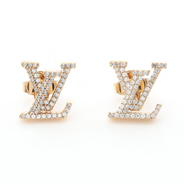 LOUIS VUITTON Boucles d'oreilles LV Iconic Pierced earrings GP Rhinestone used