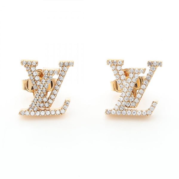 LOUIS VUITTON Boucles d'oreilles LV Iconic Pierced earrings GP Rhinestone used