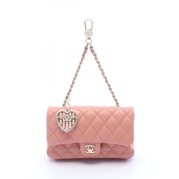CHANEL Matelasse Classic bag charm AP4760 leather Pink Used Women GHW