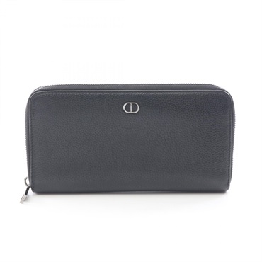 Dior CD Icon Long Zip Around long wallet leather Black Used Women
