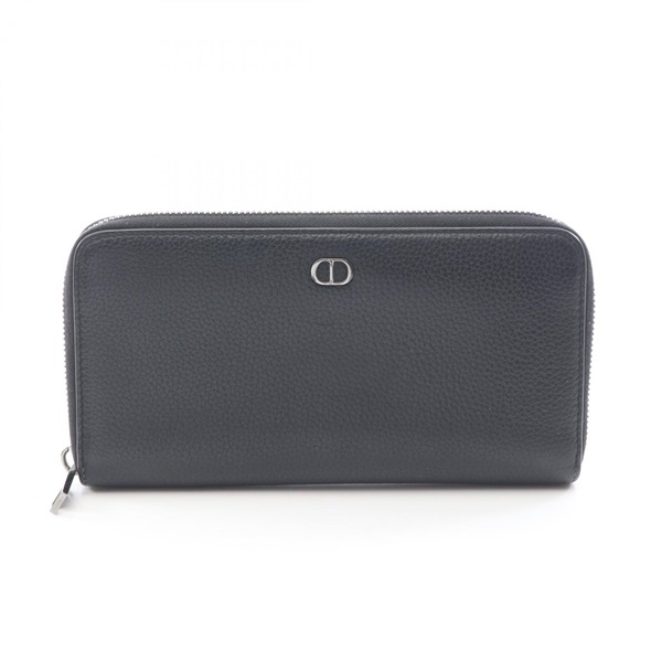 Dior CD Icon Long Zip Around long wallet leather Black Used Women