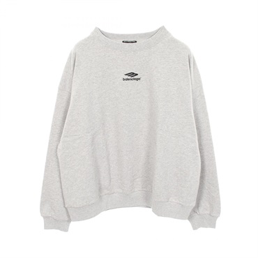 BALENCIAGA Logo Embroidery Sweatshirt Longsleeved Top cotton Gray Used size L