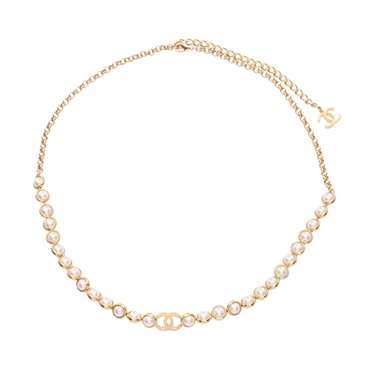 CHANEL COCO Mark Chain belt Gold Plated Artificial pearl Used Women 83.5cm