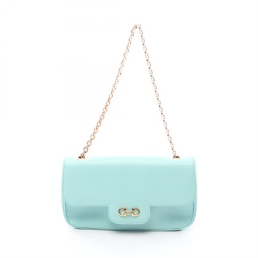 Salvatore Ferragamo Gancini chain shoulder Handbag AU-21-B723 leather Blue Used