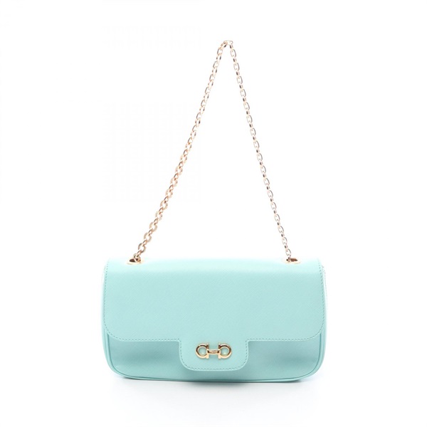 Salvatore Ferragamo Gancini chain shoulder Handbag AU-21-B723 leather Blue Used