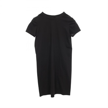 CHANEL COCO Mark Button T-Shirt Dress cotton Black Used Women size XS