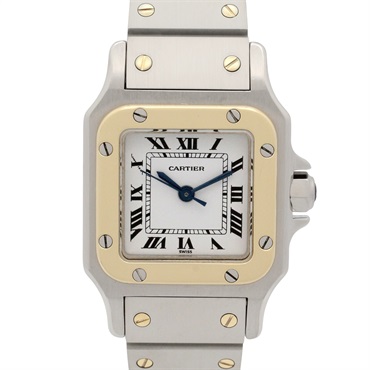 CARTIER Santos Galbe SM Wrist Watch 0902 Automatic Stainless Steel Used Women