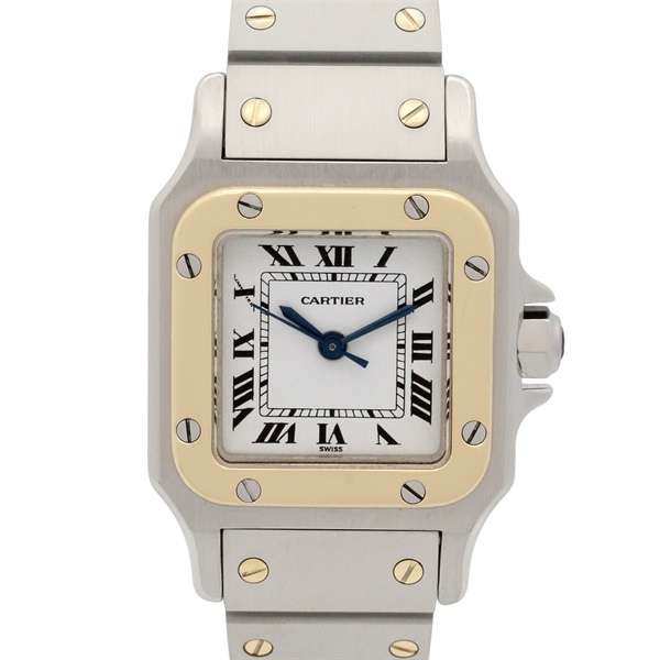 CARTIER Santos Galbe SM Wrist Watch 0902 Automatic Stainless Steel Used Women