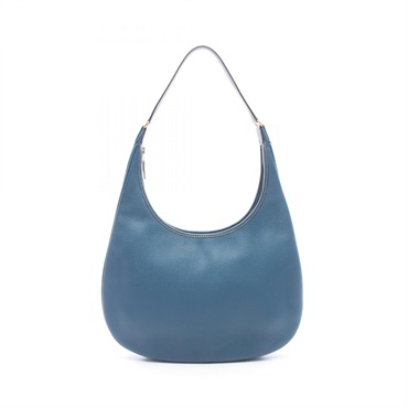 HERMES Gao Shoulder hand Bag G Togo leather Blue Used Women GHW