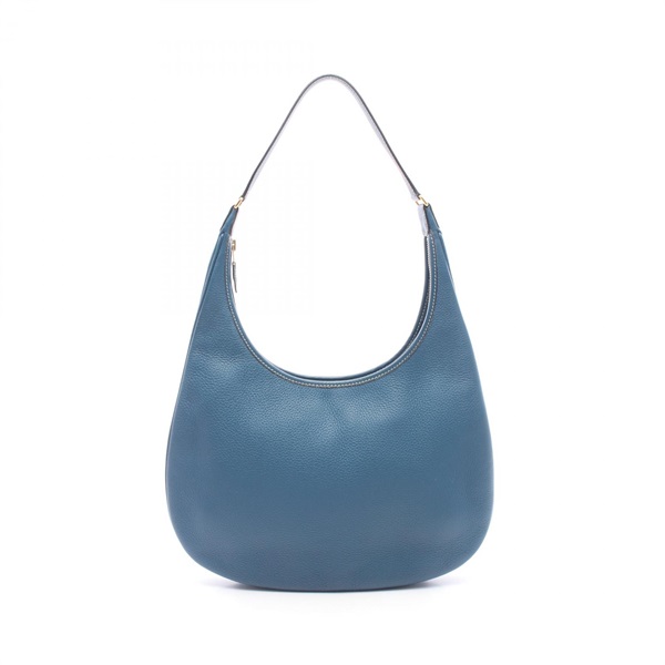 HERMES Gao Shoulder hand Bag G Togo leather Blue Used Women GHW