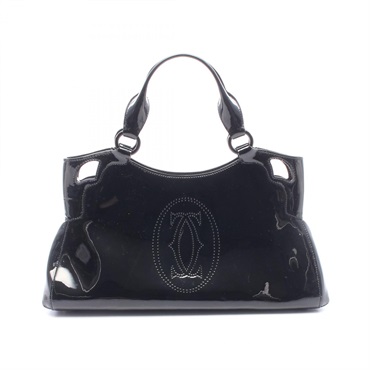 CARTIER Marcello de Cartier SM Handbag Patent leather Black Used Women