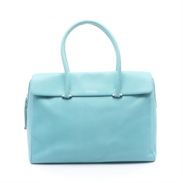 TIFFANY＆CO Tote Shoulder Bag leather TIFFANY Blue Used Women