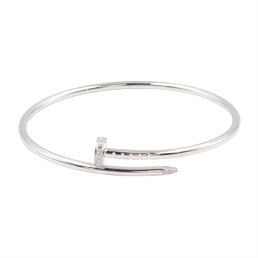 CARTIER Juste un Clou Small Bracelet Diamond 18KWG White Gold Used Women #16