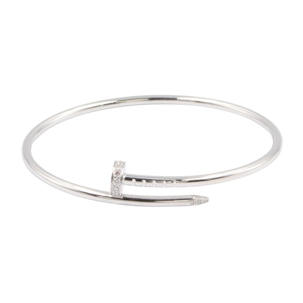 CARTIER Juste un Clou Small Bracelet Diamond 18KWG White Gold Used Women #16