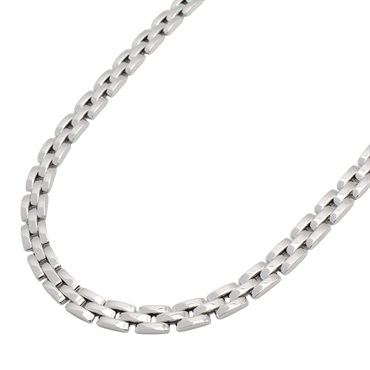 CARTIER Maillon PANTHERE 3 row Necklace 18KWG White Gold Used Unisex
