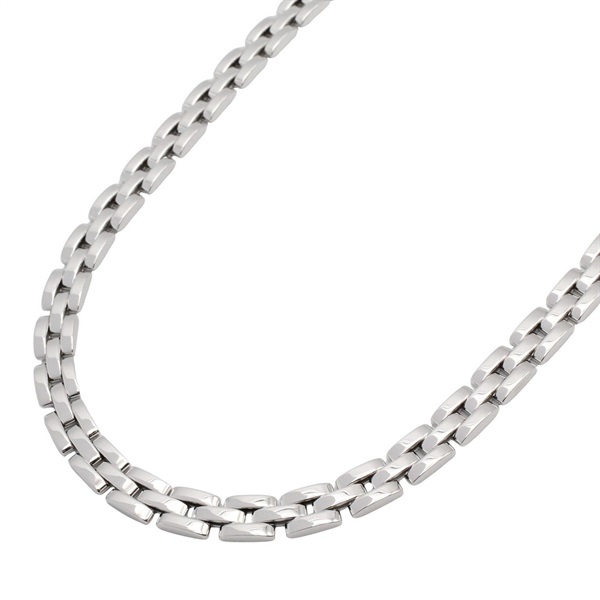 CARTIER Maillon PANTHERE 3 row Necklace 18KWG White Gold Used Unisex