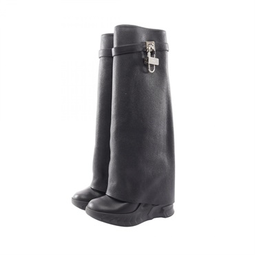 GIVENCHY Shark Rock Biker Long Boots Shoes #39 leather Black Used Women