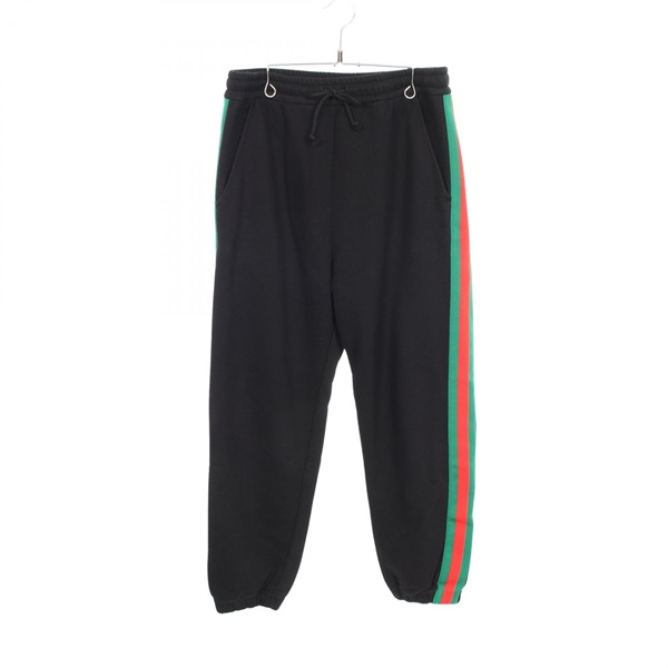 GUCCI North Face Web Stripe Sweatpants cotton Black Green Red Used mens size XS