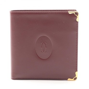 CARTIER Must Line Bi-fold wallet L3000451 leather Bordeaux Used Women GHW