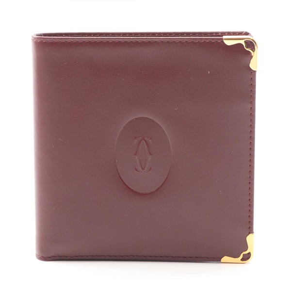CARTIER Must Line Bi-fold wallet L3000451 leather Bordeaux Used Women GHW