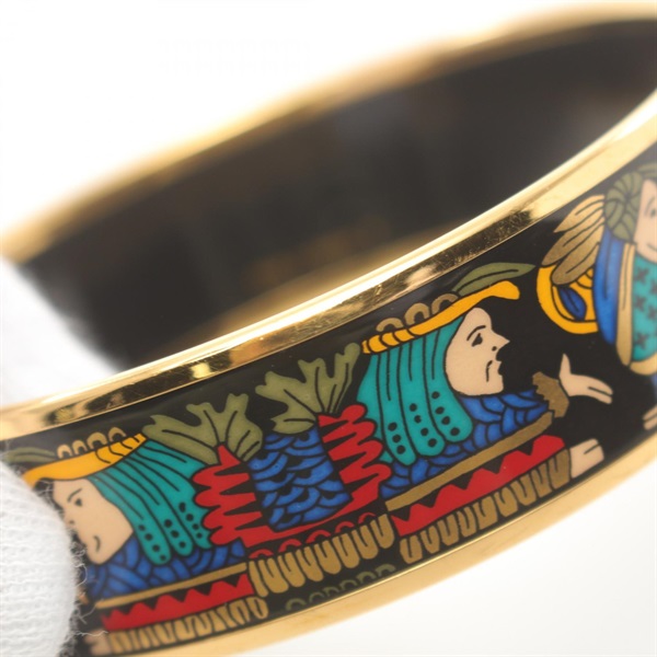 HERMES Émail Bangle ロゴ入り マルチカラー Hermes Authentic PM Bangle Bracelet Enamel Z Engraved